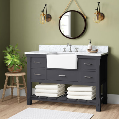 Farmhouse & Rustic Gray Bathroom Vanities | Birch Lane